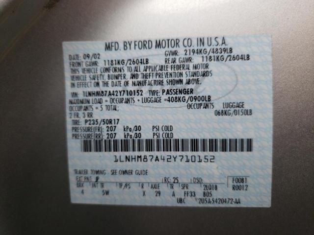 Photo 10 from auction – 2002 LINCOLN LS with VIN 1LNHM87A42Y710152