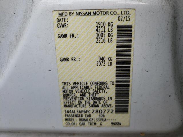 Photo 10 from auction – 2015 NISSAN ALTIMA 2.5 with VIN 1N4AL3AP6FC280772
