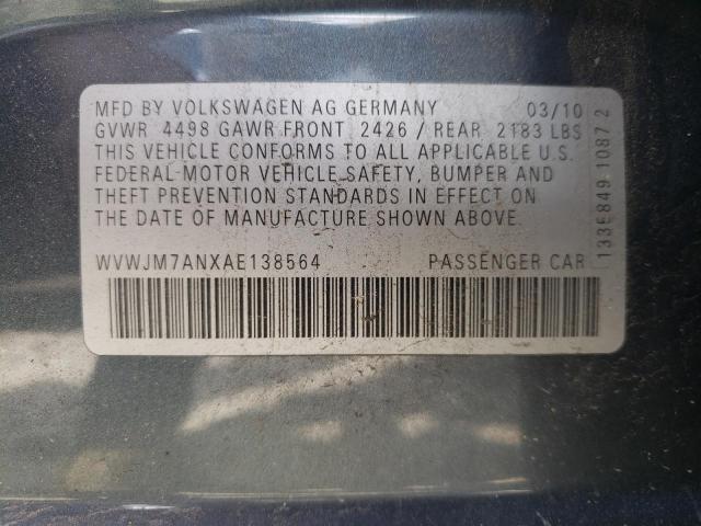 Photo 10 from auction – 2010 VOLKSWAGEN PASSAT KOM with VIN WVWJM7ANXAE138564
