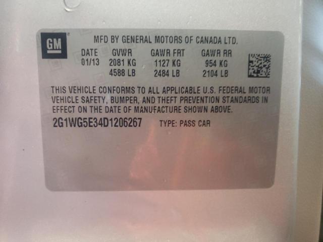 Photo 10 from auction – 2013 CHEVROLET IMPALA LT with VIN 2G1WG5E34D1206267
