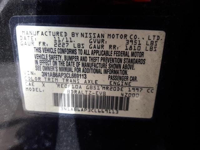 Photo 10 from auction – 2012 NISSAN SENTRA 2.0 with VIN 3N1AB6AP3CL669113