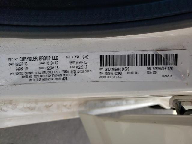 Photo 10 from auction – 2010 DODGE AVENGER SX with VIN 1B3CC4FB0AN114509
