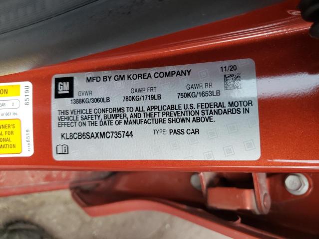 Photo 10 from auction – 2021 CHEVROLET SPARK LS with VIN KL8CB6SAXMC735744