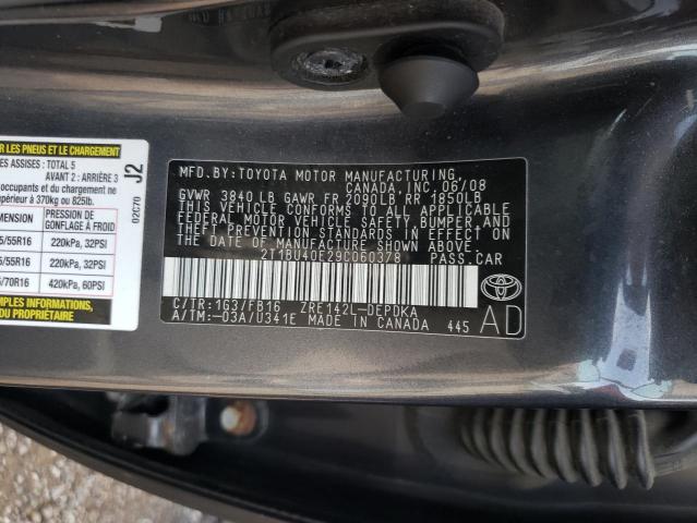 Photo 10 from auction – 2009 TOYOTA COROLLA BA with VIN 2T1BU40E29C060378
