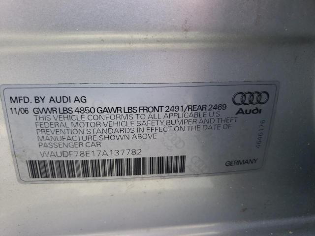 Photo 10 from auction – 2007 AUDI A4 2.0T QU with VIN WAUDF78E17A137782