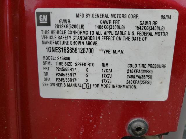 Photo 10 from auction – 2005 CHEVROLET TRAILBLAZE with VIN 1GNES16S656126700