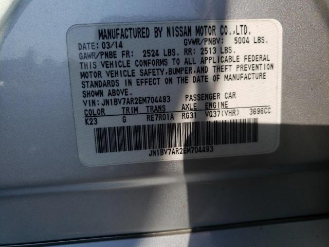 Photo 10 from auction – 2014 INFINITI Q50 BASE with VIN JN1BV7AR2EM704493