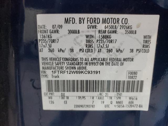 Photo 10 from auction – 2009 FORD F150 with VIN 1FTRF12W69KC93191