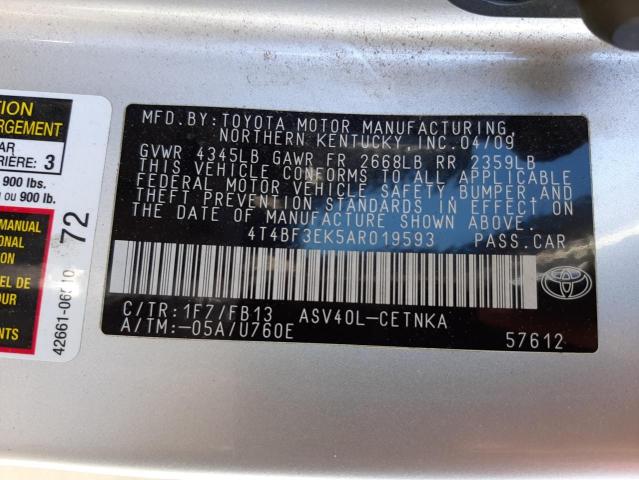 Photo 10 from auction – 2010 TOYOTA CAMRY BASE with VIN 4T4BF3EK5AR019593