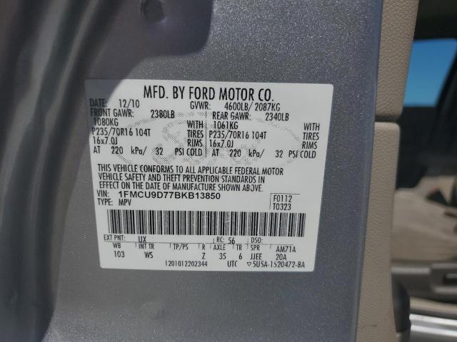 Photo 10 from auction – 2011 FORD ESCAPE XLT with VIN 1FMCU9D77BKB13850