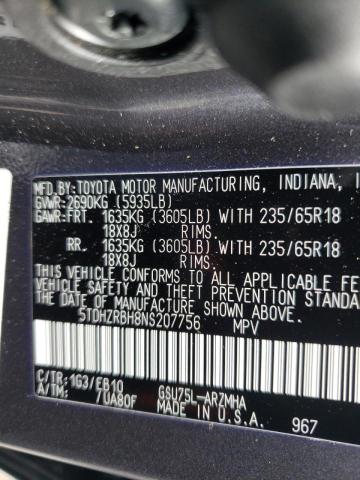 Photo 10 from auction – 2022 TOYOTA HIGHLANDER with VIN 5TDHZRBH8NS207756