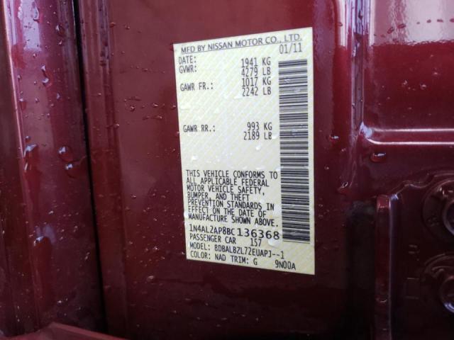 Photo 10 from auction – 2011 NISSAN ALTIMA BAS with VIN 1N4AL2AP8BC136368