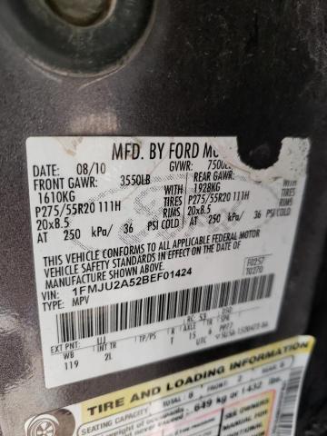 Photo 10 from auction – 2011 FORD EXPEDITION with VIN 1FMJU2A52BEF01424