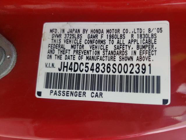 Photo 10 from auction – 2006 ACURA RSX with VIN JH4DC54836S002391