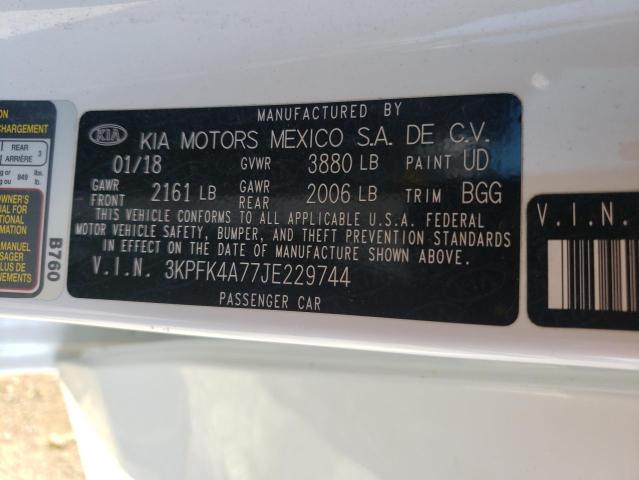 Photo 10 from auction – 2018 KIA FORTE LX with VIN 3KPFK4A77JE229744