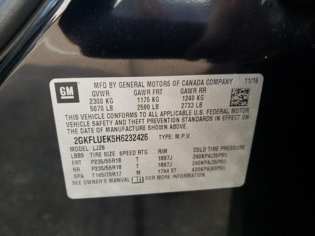 Photo 10 from auction – 2017 GMC TERRAIN SL with VIN 2GKFLUEK5H6232426