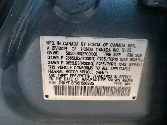 Photo 10 from auction – 2006 HONDA PILOT EX with VIN 2HKYF18716H516985