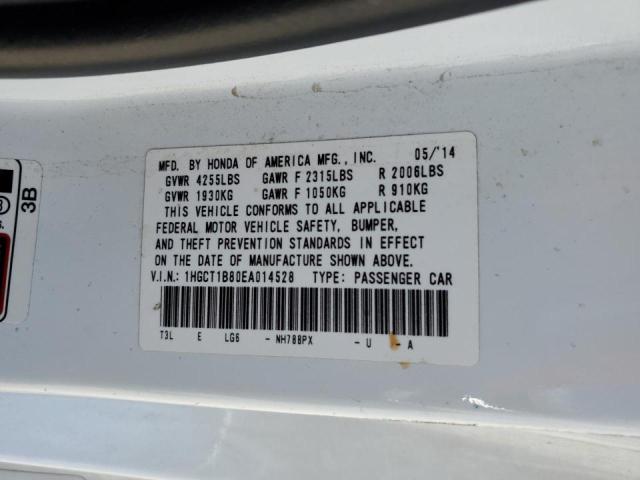 Photo 10 from auction – 2014 HONDA ACCORD EXL with VIN 1HGCT1B80EA014528