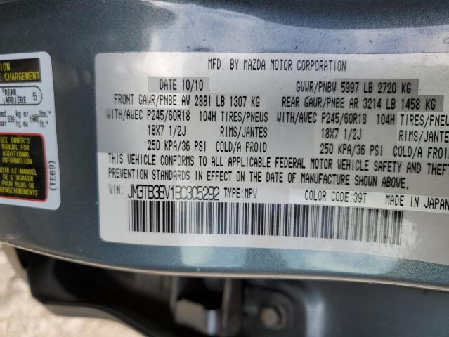 Photo 10 from auction – 2011 MAZDA CX-9 with VIN JM3TB3BV1B0305292