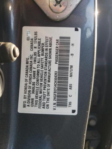 Photo 10 from auction – 2012 HONDA CIVIC LX with VIN 2HGFB2F54CH504393