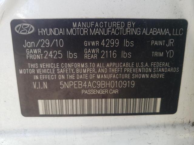 Photo 10 from auction – 2011 HYUNDAI SONATA GLS with VIN 5NPEB4AC9BH010919