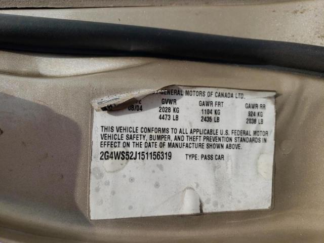 Photo 10 from auction – 2004 BUICK CENTURY CU with VIN 2G4WS52JX41216144