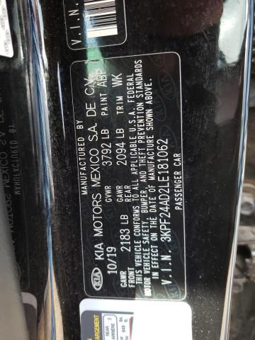 Photo 10 from auction – 2020 KIA FORTE FE with VIN 3KPF24AD2LE181062
