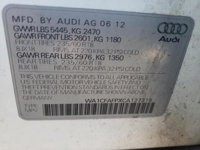 Photo 10 from auction – 2012 AUDI Q5 PREMIUM with VIN WA1CFAFPXCA127319
