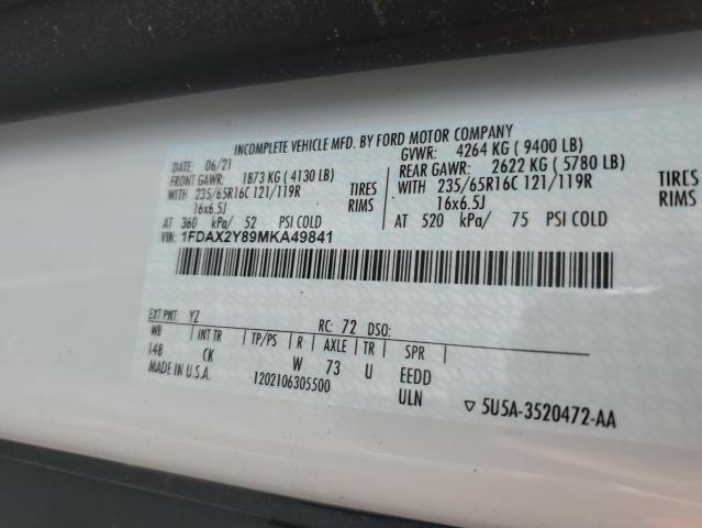 Photo 10 from auction – 2021 FORD TRANSIT T- with VIN 1FDAX2Y89MKA49841