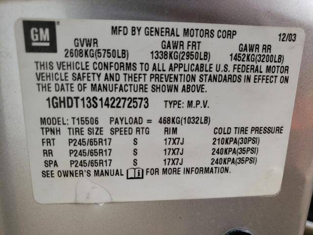 Photo 10 from auction – 2004 OLDSMOBILE BRAVADA with VIN 1GHDT13S142272573
