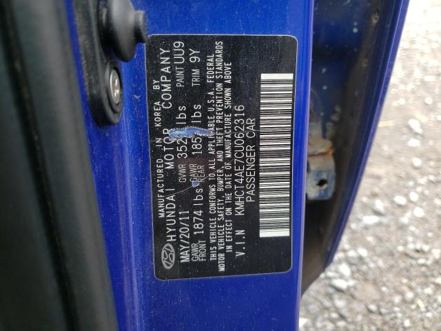 Photo 10 from auction – 2012 HYUNDAI ACCENT GLS with VIN KMHCT4AE7CU062316