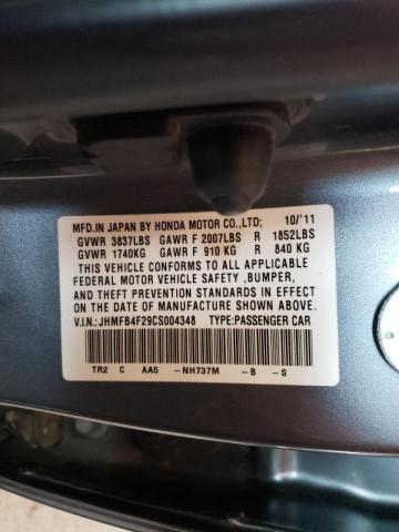 Photo 10 from auction – 2012 HONDA CIVIC HYBR with VIN JHMFB4F29CS004348