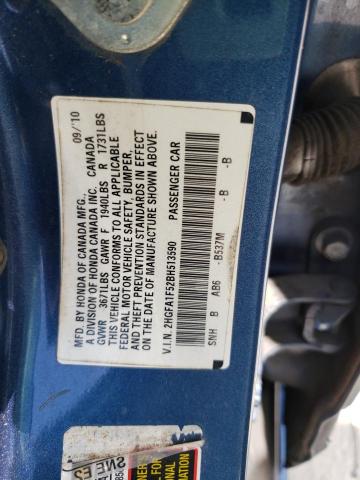 Photo 10 from auction – 2011 HONDA CIVIC LX with VIN 2HGFA1F52BH513590
