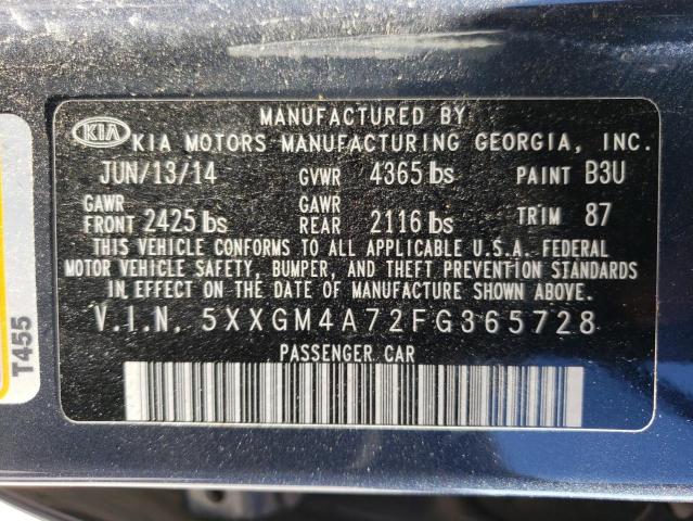 Photo 10 from auction – 2015 KIA OPTIMA LX with VIN 5XXGM4A72FG365728