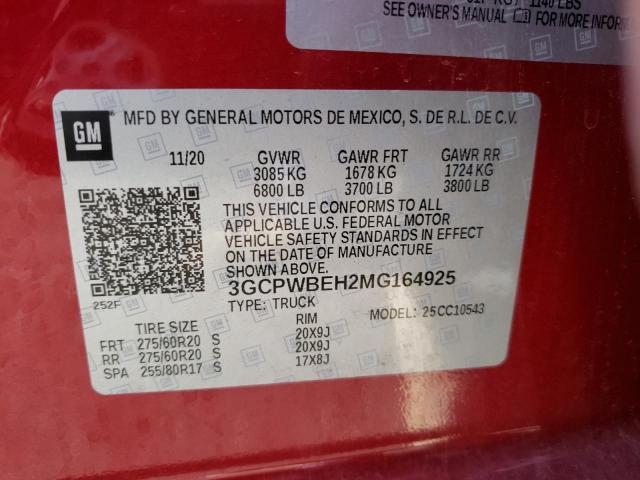 Photo 10 from auction – 2021 CHEVROLET SILVERADO with VIN 3GCPWBEH2MG164925