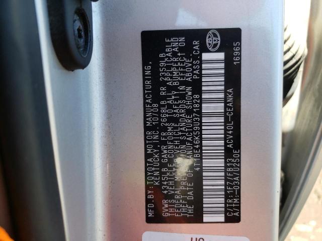 Photo 10 from auction – 2009 TOYOTA CAMRY BASE with VIN 4T1BE46K59U371828