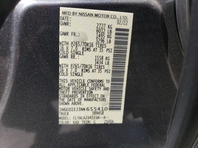 Photo 10 from auction – 2022 NISSAN FRONTIER with VIN 1N6ED1EJ3NN655410