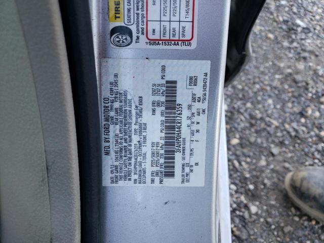 Photo 10 from auction – 2012 FORD FUSION SE with VIN 3FAHP0HA4CR176359
