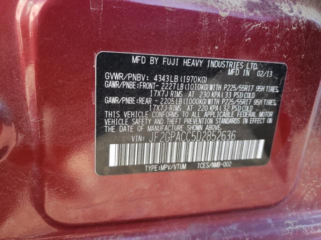 Photo 10 from auction – 2013 SUBARU XV CROSSTR with VIN JF2GPACC5D2852636