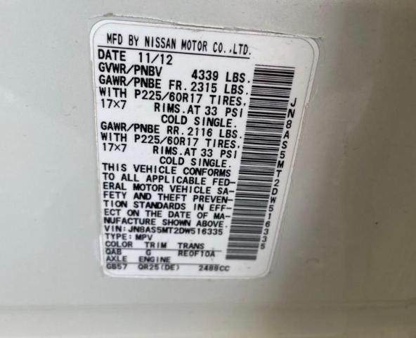 Photo 10 from auction – 2013 NISSAN ROGUE S with VIN JN8AS5MT2DW516335