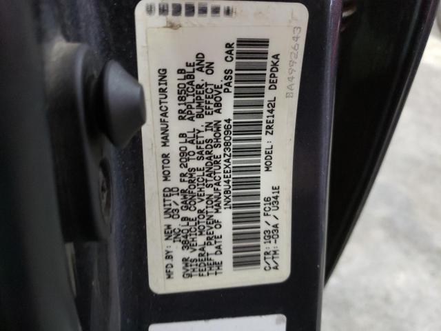 Photo 10 from auction – 2010 TOYOTA COROLLA BA with VIN 1NXBU4EEXAZ380964