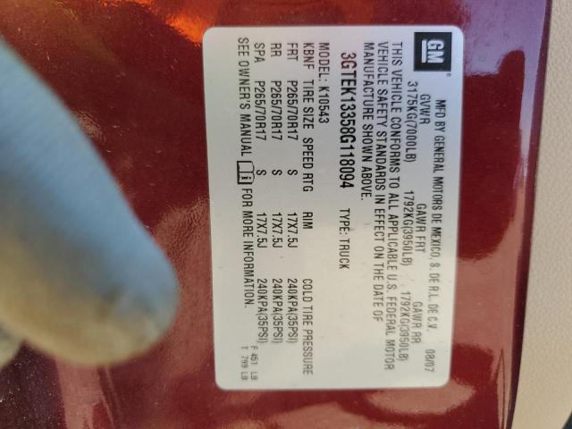 Photo 10 from auction – 2008 GMC SIERRA K15 with VIN 3GTEK13358G118094
