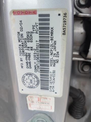 Photo 10 from auction – 2004 TOYOTA ECHO with VIN JTDBT123640335217