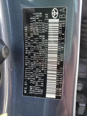 Photo 10 from auction – 2016 TOYOTA COROLLA L with VIN 5YFBURHE6GP541099