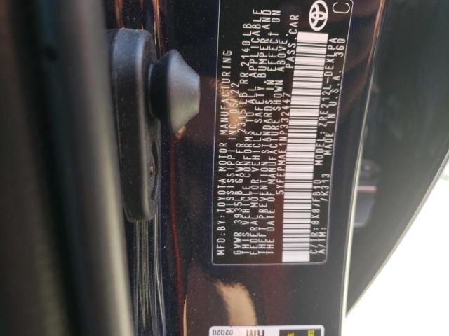 Photo 10 from auction – 2022 TOYOTA COROLLA LE with VIN 5YFEPMAE1NP332447