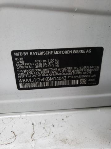 Photo 10 from auction – 2019 BMW 430I GRAN with VIN WBA4J1C54KBM14043