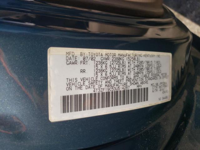 Photo 10 from auction – 2003 TOYOTA SIENNA CE with VIN 4T3ZF19C53U514287