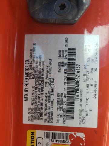 Photo 10 from auction – 2016 FORD MUSTANG with VIN 1FATP8EM0G5216159