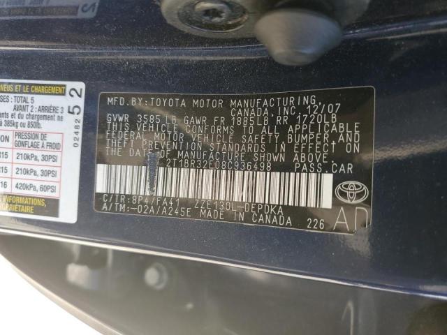 Photo 10 from auction – 2008 TOYOTA COROLLA CE with VIN 2T1BR32E08C936498