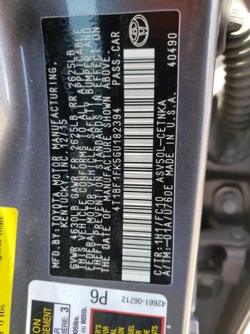 Photo 10 from auction – 2016 TOYOTA CAMRY LE with VIN 4T1BF1FK5GU182394
